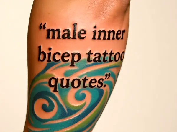 male inner bicep tattoo quotes