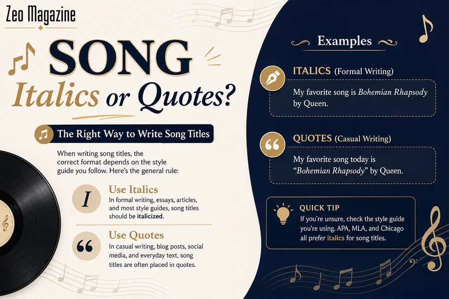 song italics or quotes